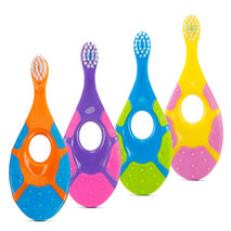 slotic baby toothbrush for 0-2 years, safe and sturdy, toddler oral care teether brush, dentist recommended (4-pack)