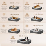 EHEYCIGA orthopedic dog bed for large dogs, 42x30x7.5 inch, memory foam, bolster sofa, grey