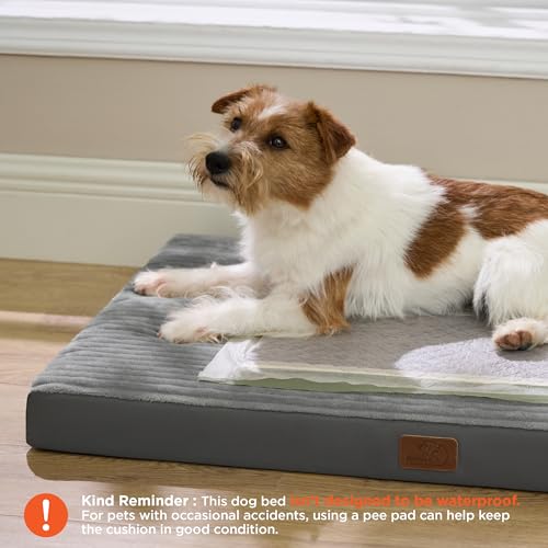 Bedsure Large Orthopedic Dog Bed for Crate - Machine Washable Cover, 35x22x2.8, 50 lbs