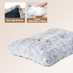 eheyCiga fluffy dog crate bed for extra large dogs, grey, 48" x 30" x 7"