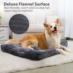 dog crate bed for large dogs 35x23 inch thick flannel pet sleeping mat anti-slip gray