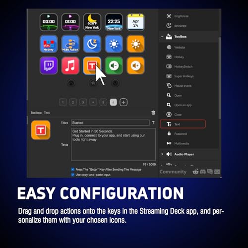 VSDINSIDE Macro Keypad, Stream Controller Deck Gaming Streaming Shortcut Keyboard, 18 Programmable Keys Customizable Visual AI Pad USB Soundboard for OBS, YouTube, Desk Office Setup, Laptop, PC, Mac