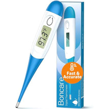 boncare 10 seconds oral thermometer for adults and kids accurate safe rectal thermometer for baby with fever alarm digital thermometer light blue