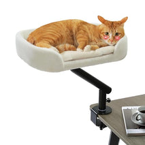 pawz road cat desk bed white 360° rotation adjustable supports up to 50 lbs