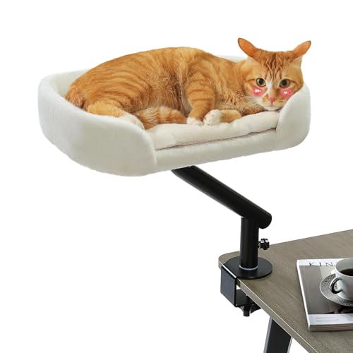 pawz road cat desk bed white 360° rotation adjustable supports up to 50 lbs