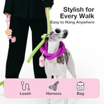 vetreska dog poop bag dispenser with cherry blossom scented bags and holder, pink