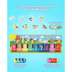 foki floor piano mat for toddlers sensory educational animal sounds touch playmat 1 to 5 years old boy and girl