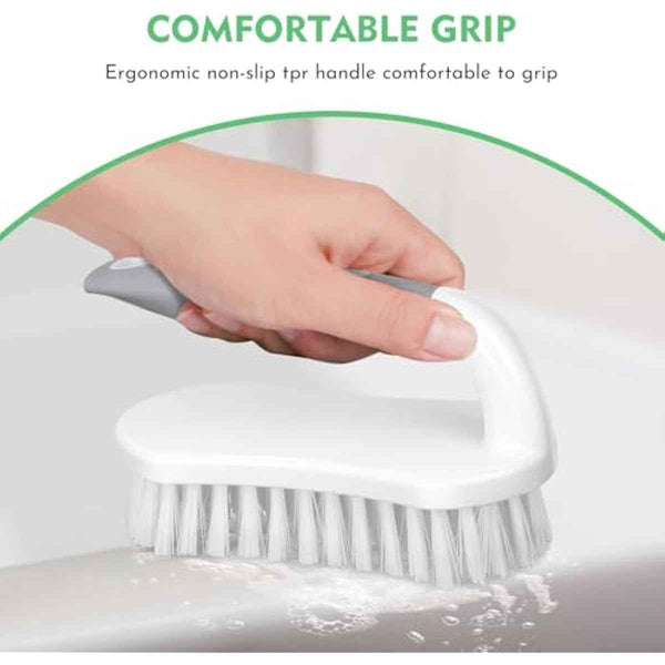 SetSail Heavy-Duty Scrub Brushes with Stiff Bristles for Cleaning Shower, Bathroom, Carpet, and Kitchen