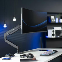 vivo heavy duty aluminum ultrawide monitor tension arm for 49 inch screens, black, stnd-v101v