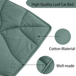 30 x 20 inch cotton leaf cat bed pad, warming mat for feral and indoor cats
