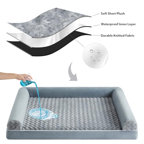 BFPETHOME orthopedic dog bed for medium large dogs, waterproof couch pet bed with removable cover