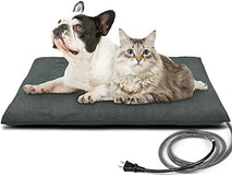 petnf outdoor heated pet bed with waterproof cover for dogs and cats, soft electric blanket auto temperature control