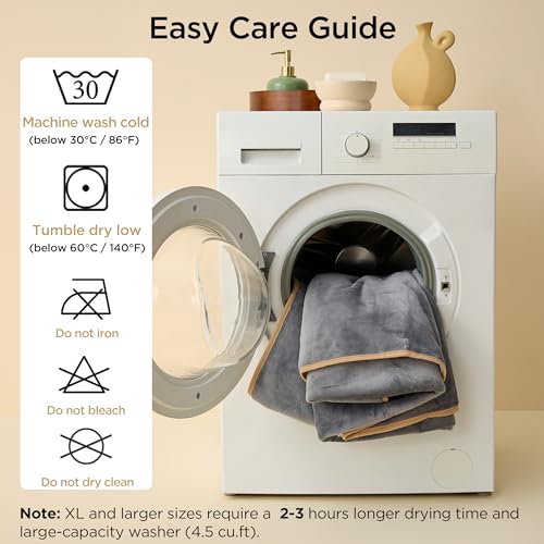 Bedsure sherpa fleece waterproof dog blankets for large dogs king size 108x86 grey