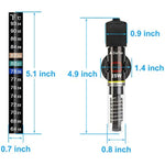 Mini Aquarium Heater 25W for Small Fish Tanks with Thermometer Sticker, Free Setup