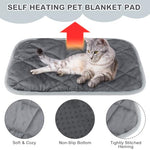 gray 16x20 self heating cat pad, 4 pack, washable pet bed for cats and dogs