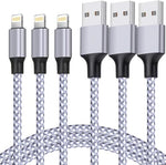 TAKAGI MFi certified Lightning cable 3PACK 6FT nylon braided for iPhone 14/13/12/11 Pro Max/XS MAX/XR/XS/X/8/iPad