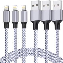 TAKAGI MFi certified Lightning cable 3PACK 6FT nylon braided for iPhone 14/13/12/11 Pro Max/XS MAX/XR/XS/X/8/iPad