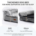 3.7 inch thickened orthopedic dog bed for extra large dogs with 28d egg-crate foam and removable cover