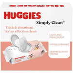 huggies simply clean fresh scent baby wipes, 3 flip-top packs of 64 (192 wipes total) - 3 x 64 count