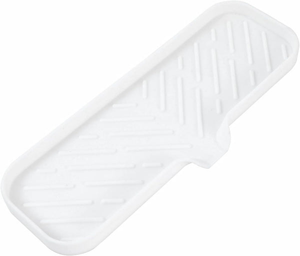 MicoYang silicone bathroom soap dish with drain spout, sink organizer, and sponge holder, 4.9 x 3.2 inches