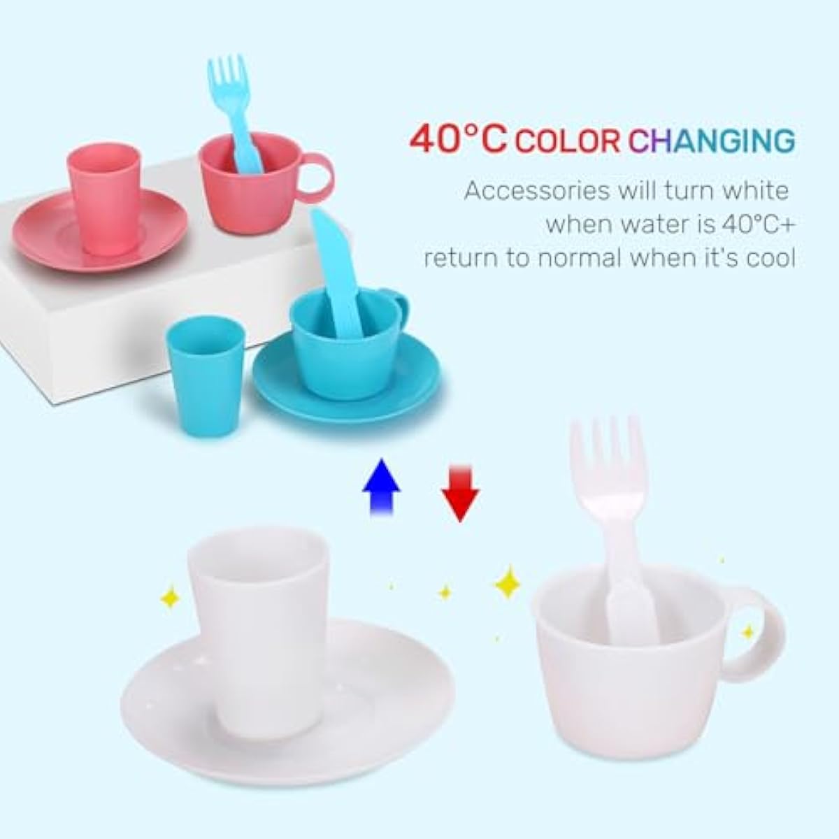 CUTE STONE Color Changing Kitchen Sink Toys, Children Electric Dishwasher Playing Toy with Running Water, Upgraded Faucet, Automatic Water Cycle System Play House Pretend Role Play Toys for Boys Girls