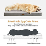 BFPETHOME grey waterproof large dog bed for medium, large and extra large dogs with orthopedic egg crate foam