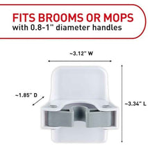 Command Broom and Mop Grippers, 2 Hangers and 4 Strips, Damage-Free Hanging Wall Mount and Mop Holder, Household Cleaning Organizer for Christmas Decorations, Holds up to 4 lb,Plastic