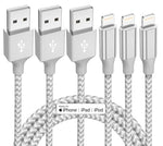 iphone 3 pack 10ft lightning nylon braided apple mfi certified fast charging cord