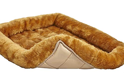 MidWest Homes for Pets QuietTime XXS Dog Bed - Cinnamon Faux Fur Bolster for Small Dogs and Cats
