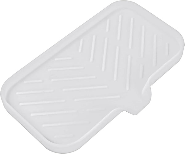 MicoYang silicone bathroom soap dish with drain spout, sink organizer, and sponge holder, 4.9 x 3.2 inches