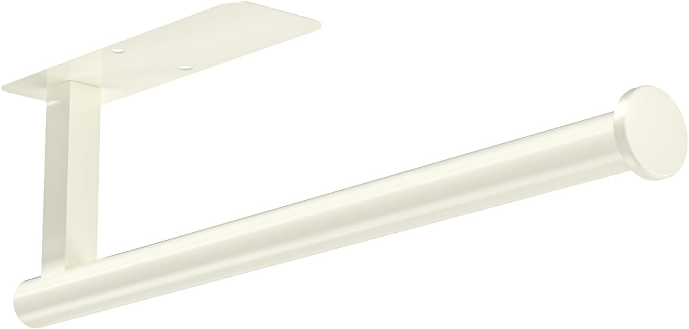 ASTOFLI Paper Towel Holder Under Cabinet No Drilling, Self Adhesive Paper Towel Holder Wall Mount for Kitchen Rack, Under Counter Napin Holder No Drill, RV, 304 Stainless Steel 12 Inch Matte Black