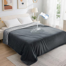 loobani reversible waterproof twin bed blanket 60x80 soft flannel pet couch protector grey