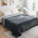 loobani reversible waterproof twin bed blanket 60x80 soft flannel pet couch protector grey