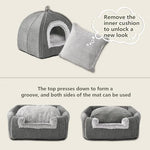 grey cat bed cave for indoor cats kittens and small pets foldable washable 15 inches