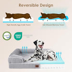 EheyCiga extra large dog bed 44x32 inch waterproof memory foam non-slip grey