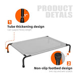grey simple raised dog bed for large dogs waterproof elevated pet bed 200lb capacity 47.75"