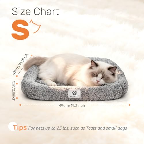 mora pets self warming cat bed self heating pet pad with bolster and foam grey 20 inch