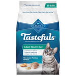 Blue Buffalo Tastefuls Adult Multi-Protein Cat Food, 15-lb. Bag, Chicken & Turkey Recipe, No Corn, Wheat or Soy