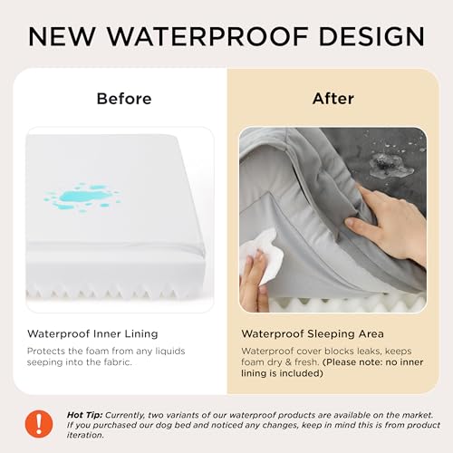 Bedsure Orthopedic Dog Bed Large Grey 35 Inch Waterproof Couch Sofa Pet Bed