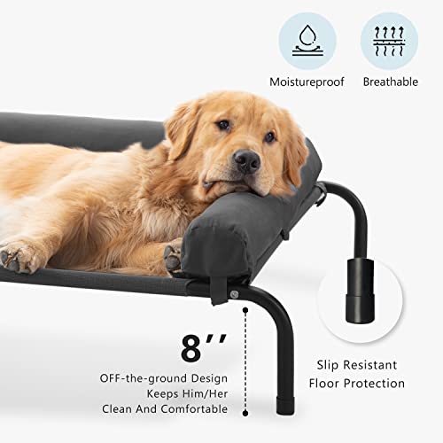 western home cooling elevated dog bed for large dogs with breathable mesh and chew proof bolsters