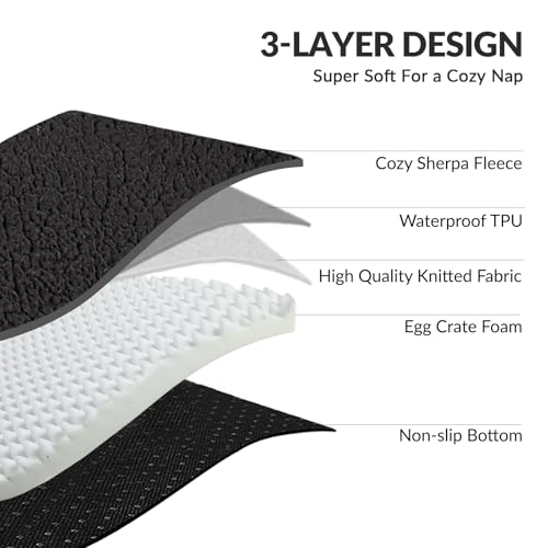 pantas lague large orthopedic dog bed 36''x24'' black waterproof bolster pet sofa beds