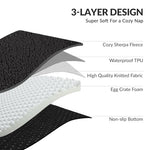 pantas lague large orthopedic dog bed 36''x24'' black waterproof bolster pet sofa beds