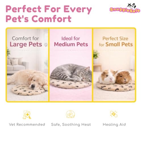 SnuggleSafe Original Microwave Heat Pad for Pets - Chew Proof, Water Resistant, Up to 10 Hours Warmth for Small Animals