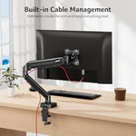 Acer Single Monitor Mount, Fully Adjustable Monitor Arm Fits 17 to 34 Inch Screens, Gas Spring VESA Mount with C-Clamp & Grommet Base, Computer Desk Arm with Tilt Swivel Rotate Supports 4.4-19.8 lbs