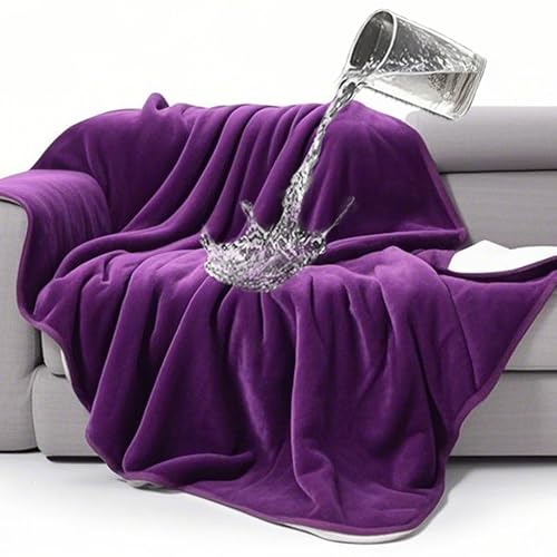 gogobunny dark purple reversible sherpa fleece waterproof bed blanket for dog puppy cat protection