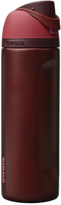 Insulated stainless steel water bottle with straw for travel and outdoor use