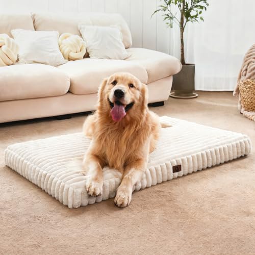 large dog orthopedic pet bed with waterproof lining and anti slip bottom