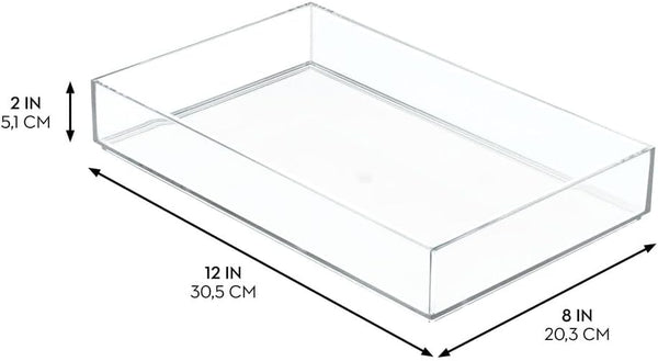 Clear Plastic Drawer Organizer for Makeup and Office Supplies