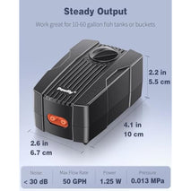 pawfly aquarium air pump oxygen pump for 10-200 gallon fish tanks buckets dual outlet