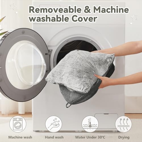 grey cat bed cave for indoor cats kittens and small pets foldable washable 15 inches